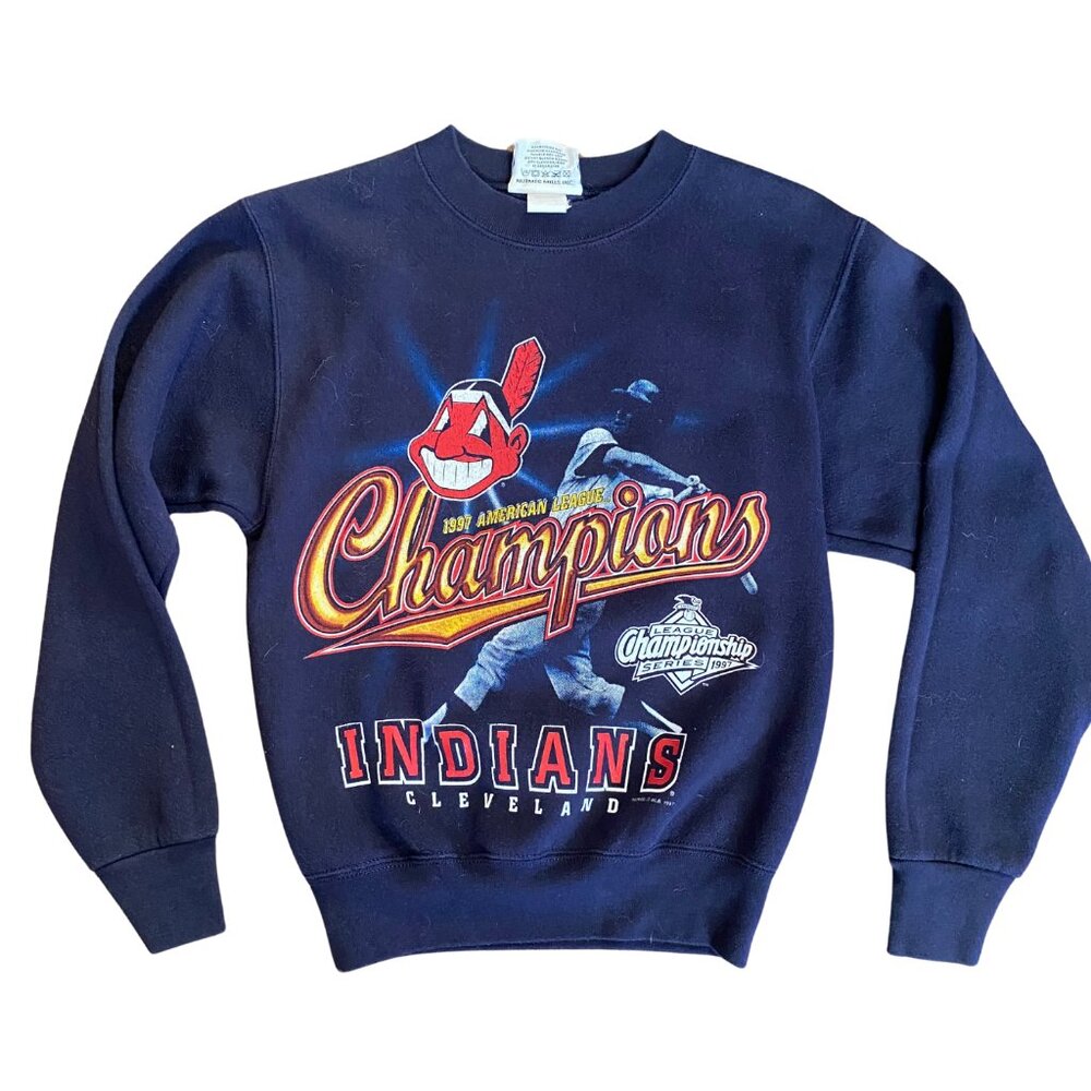 Cleveland Guardians (Indians) Crewneck Sweatshirt Vintage 1997 Youth Medium